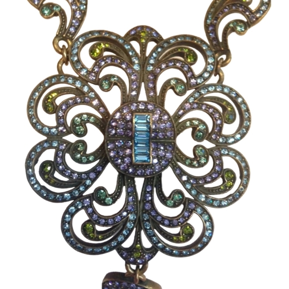 Heidi Daus Swarovski Crystal,Blue Bead Vintage Necklace, RARE - Picture 4 of 11